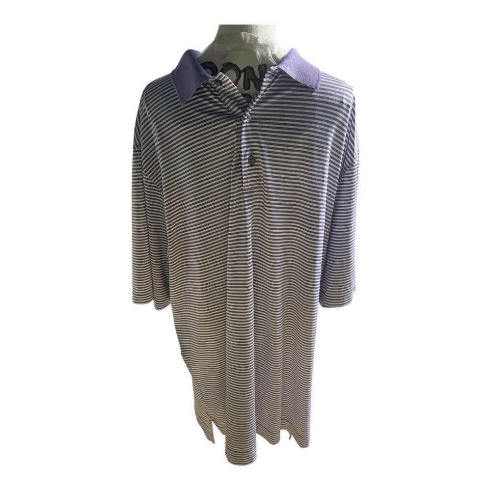 Men’s Vintage FootJoy Purple Striped Golf Polo Shirt Size XL‎ EUC